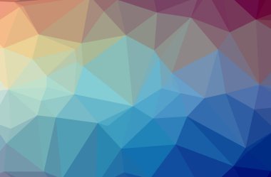 Mavi, kırmızı ve sarı yatay düşük Poli arka plan resmi. Güzel çokgen tasarım deseni. 