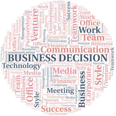 İş Kararı kelime bulut. Yalnızca metinle yapılan kolaj.