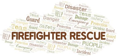 Firefighter kurtarma Word bulut. Metin Ile yapılan wordcloud.