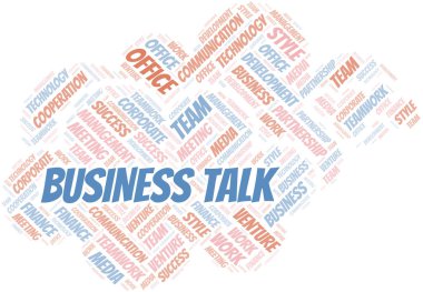 Business Talk kelime bulut. Yalnızca metinle yapılan kolaj.