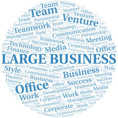 Büyük İş kelime bulutu. Yalnızca metinle yapılan kolaj.