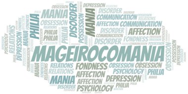 Mageirocomania kelime bulut. Yalnızca metinle yapılan mani türü.