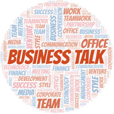 Business Talk kelime bulut. Yalnızca metinle yapılan kolaj.