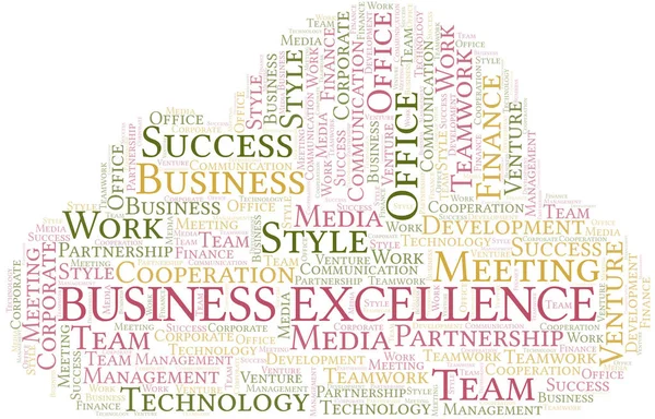 Business Excellence Word Cloud. Collage nur mit Text. — Stockvektor