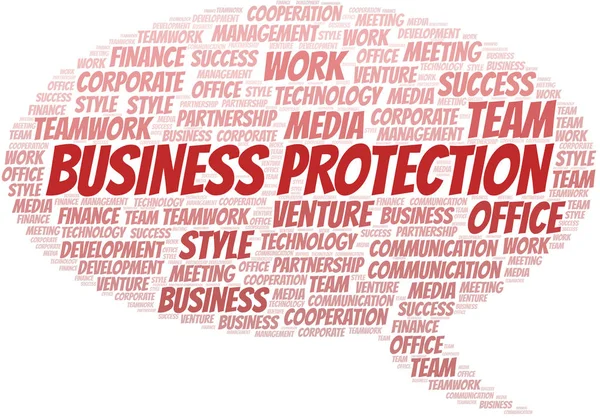 Business Protection nuvem de palavras. Colagem feita apenas com texto . — Vetor de Stock