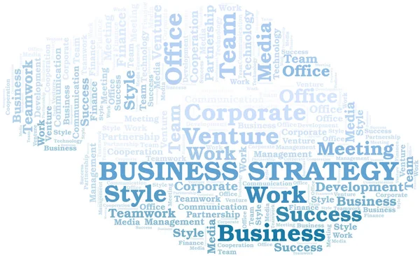 Chmura słów strategii biznesowej. Collage wykonany tylko z tekstem. — Wektor stockowy