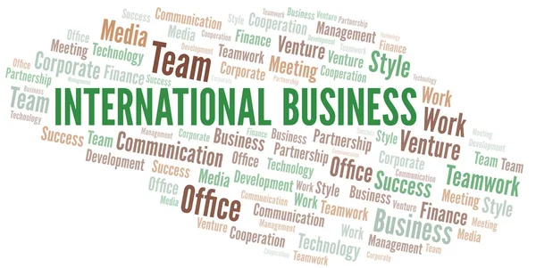 Internationale Business-Word-Cloud. Collage nur mit Text. — Stockvektor