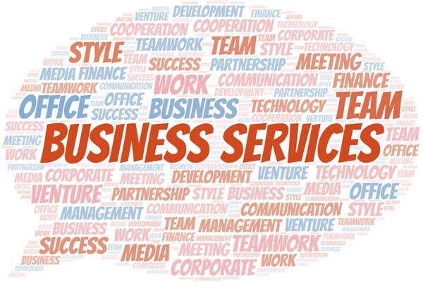 Business Services Word Cloud. Collage gemaakt met alleen tekst. — Stockvector