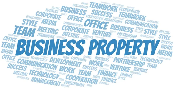 Business Property word cloud. Collage made with text only. — Stock Vector