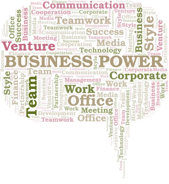 Business Power Word Cloud. Collage nur mit Text. — Stockvektor