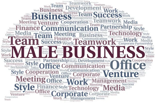 Männliche Business Word Cloud. Collage nur mit Text. — Stockvektor