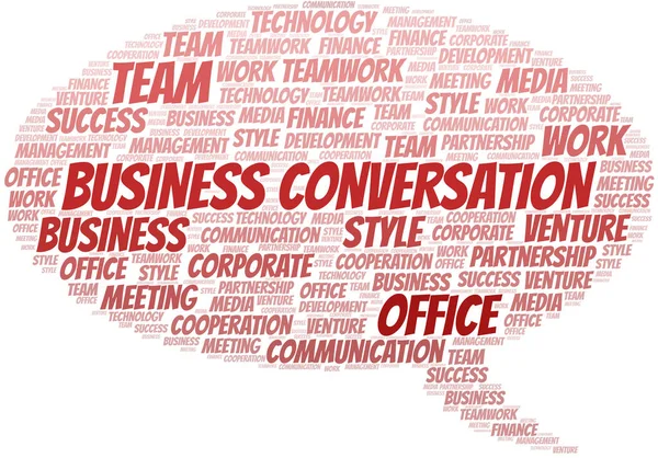 Chmura słowo rozmowa biznesowa. Collage wykonany tylko z tekstem. — Wektor stockowy