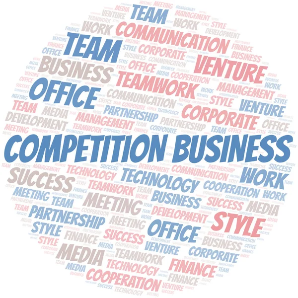 Competição Business word cloud. Colagem feita apenas com texto . — Vetor de Stock