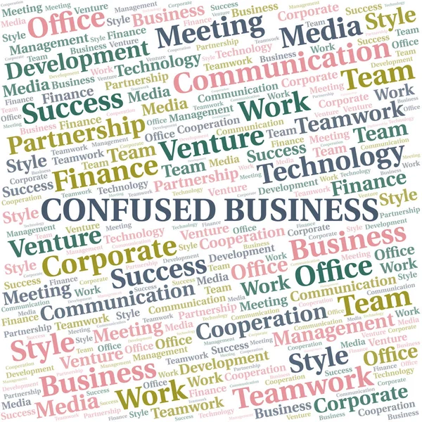 Verward Business Word Cloud. Collage gemaakt met alleen tekst. — Stockvector