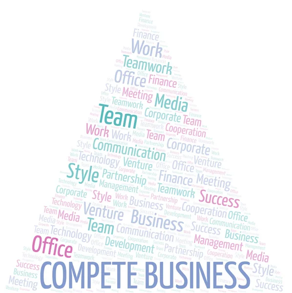 Compite Business Word Cloud. Collage hecho solo con texto . — Archivo Imágenes Vectoriales