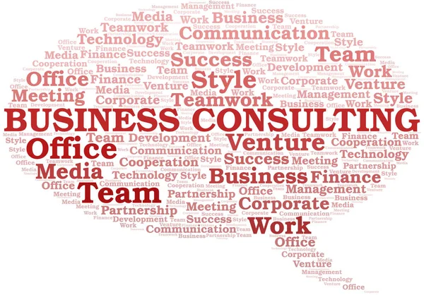 Business Consulting palabra nube. Collage hecho solo con texto . — Vector de stock
