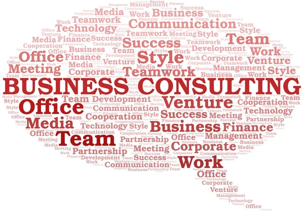 Business Consulting nuvem de palavras. Colagem feita apenas com texto . —  Vetores de Stock