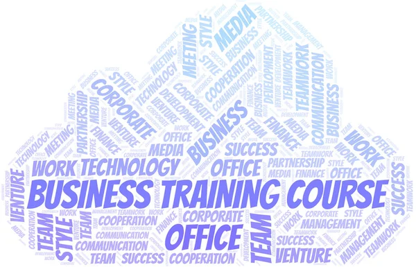 Business Training Course word cloud. Collage made with text only. — Stock Vector