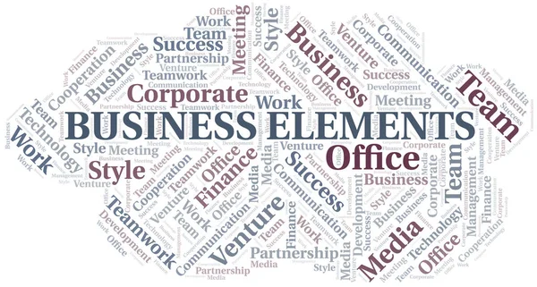 Business Elements Word Cloud. Collage gemaakt met alleen tekst. — Stockvector