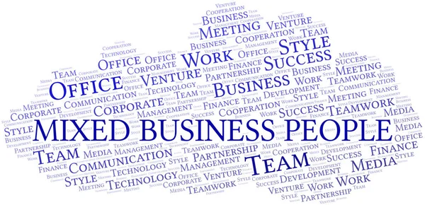 Mixed Business People word cloud. Collage made with text only. — Stock Vector