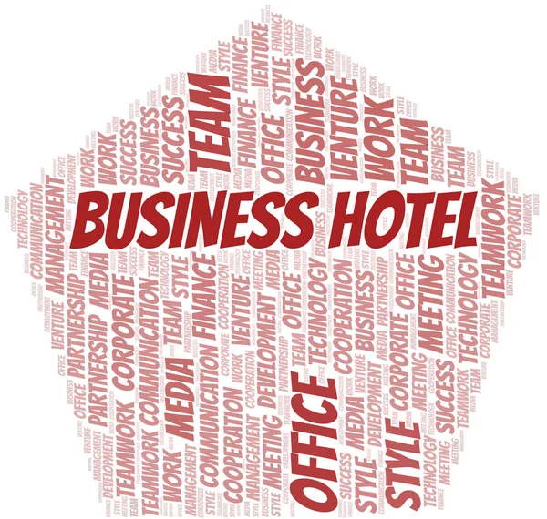 Business Hotel Word Cloud. Collage gjort med endast text. — Stock vektor