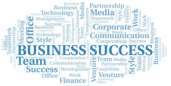 Üzleti siker szófelhő. Csak szövegből készült kollázs. — Stock Vector