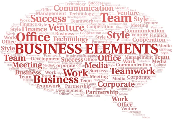 Business Elements Word Cloud. Collage gemaakt met alleen tekst. — Stockvector