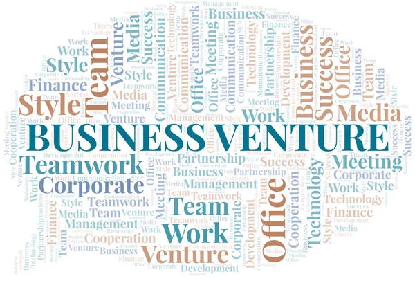 Chmura słowo Business venture. Collage wykonany tylko z tekstem. — Wektor stockowy
