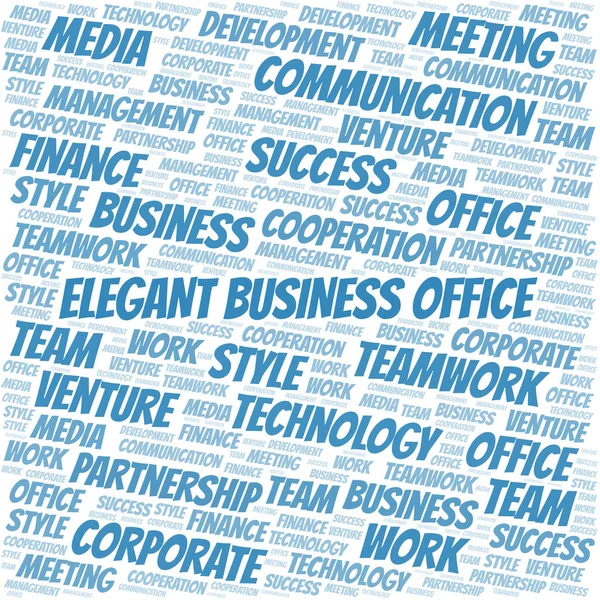 Elegante nube de palabras de Business Office. Collage hecho solo con texto . — Vector de stock