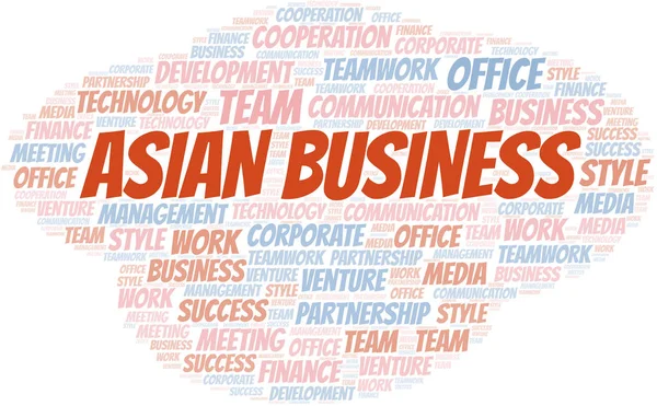 Asian Business word cloud. Collage réalisé uniquement avec du texte . — Image vectorielle