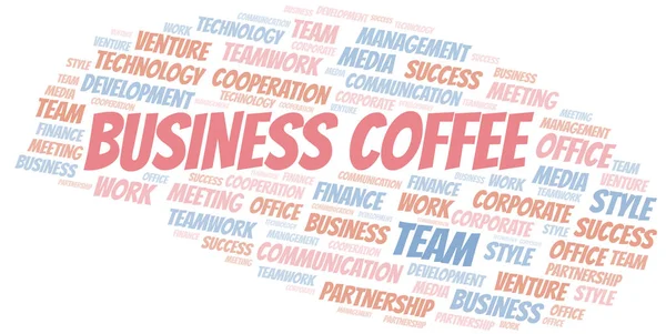 Business Coffee word cloud. Collage made with text only. — Stock Vector