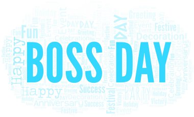 Boss günü Word bulutu. Metin Ile yapılan wordcloud.