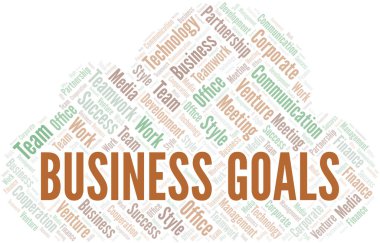 İş Hedefleri kelime bulut. Yalnızca metinle yapılan kolaj.