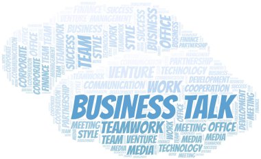Business Talk kelime bulut. Yalnızca metinle yapılan kolaj.