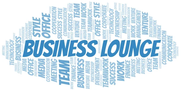 Business Lounge nuage de mots. Collage réalisé uniquement avec du texte . — Image vectorielle