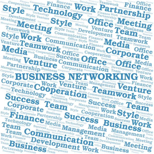 Üzleti hálózat szófelhő. Csak szövegből készült kollázs. — Stock Vector