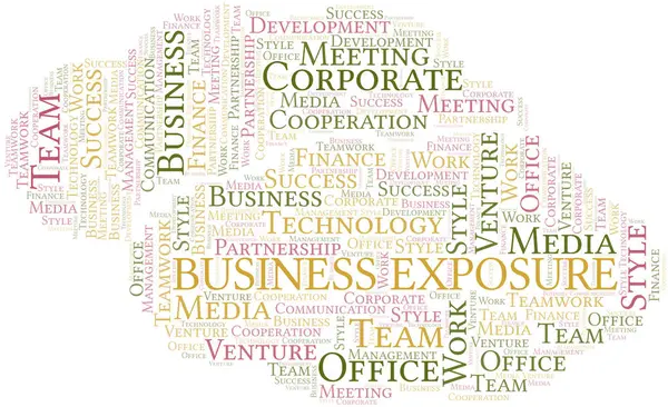Business Exposition Word Cloud. Collage nur mit Text. — Stockvektor