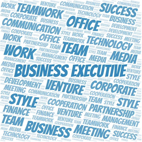 Business Executive Word Cloud. Collage nur mit Text. — Stockvektor