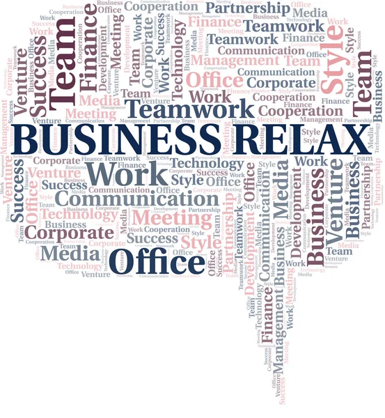 Business Relax word cloud. Collage made with text only. — Stock Vector