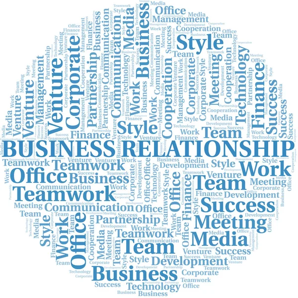 Business Relationship word cloud. Collage réalisé uniquement avec du texte . — Image vectorielle