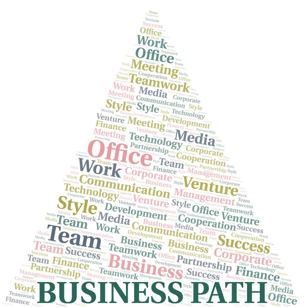 Business Path word cloud. Collage made with text only. — Stock Vector