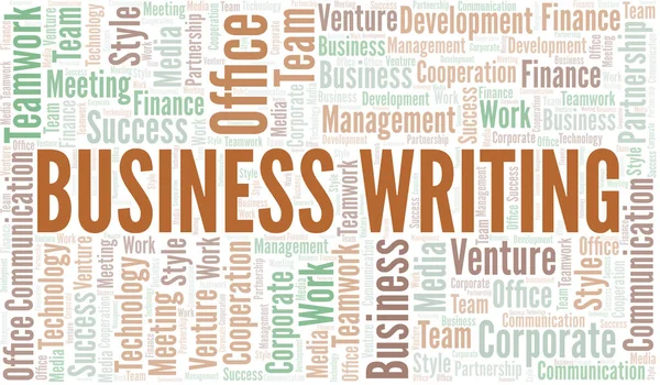 Business Writing word cloud. Collage made with text only. — Stock Vector