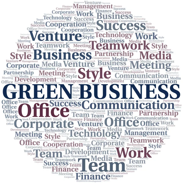 Green Business Word Cloud. Collage nur mit Text. — Stockvektor