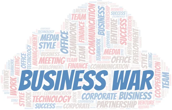 Business War word cloud. Collage made with text only. — Stock Vector