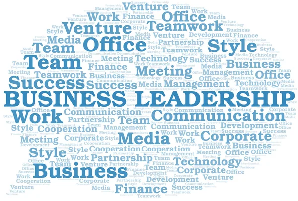 Business Leadership word cloud. Collage made with text only. — Stock Vector