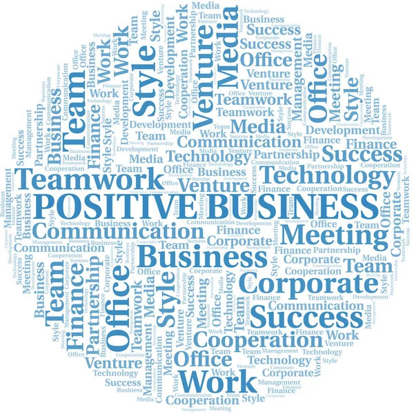 Pozitív üzleti szófelhő. Csak szövegből készült kollázs. — Stock Vector