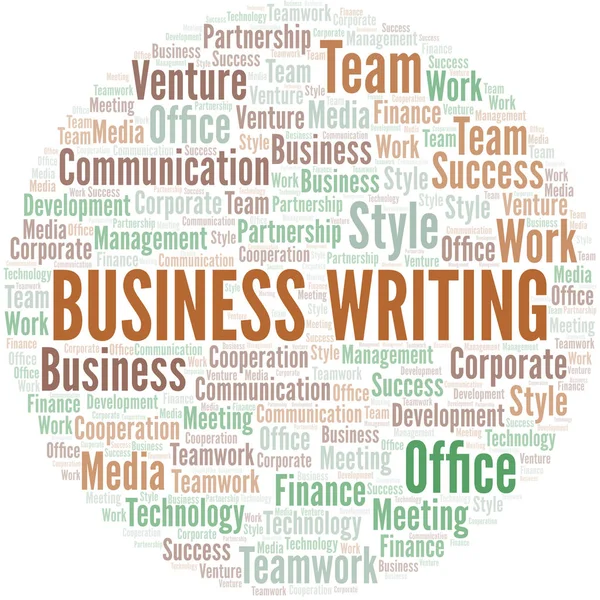 Business Writing word cloud. Collage made with text only. — Stock Vector