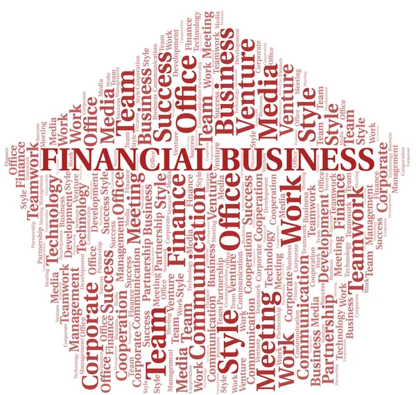 Negocios financieros palabra nube. Collage hecho solo con texto . — Vector de stock