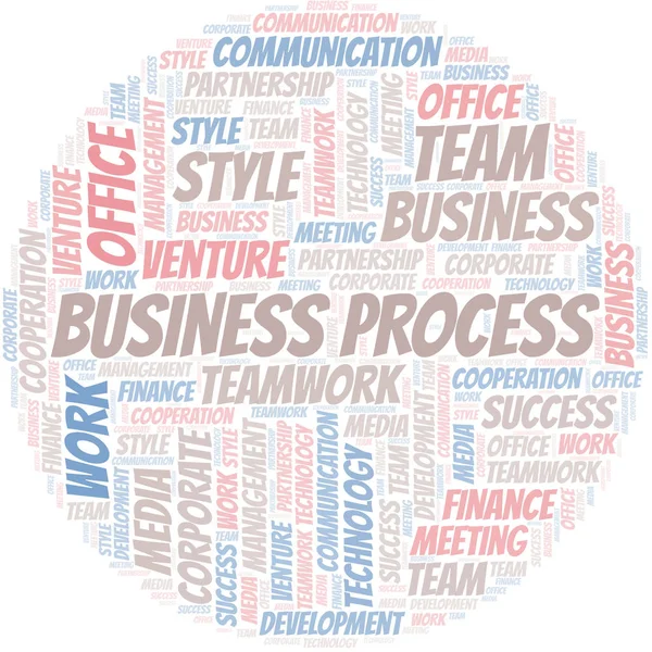 Business Process nuage de mots. Collage réalisé uniquement avec du texte . — Image vectorielle