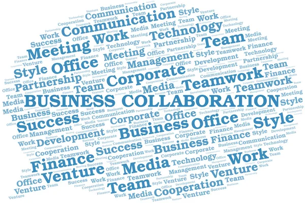 Business Collaboration Word Cloud. Collage nur mit Text. — Stockvektor